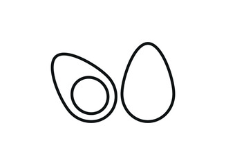 Whole egg and half of egg. Vector illustration.
