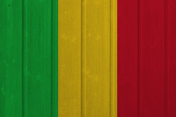World countries. Wooden background in colors of flag. Mali