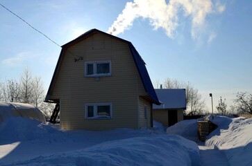 house in the snow