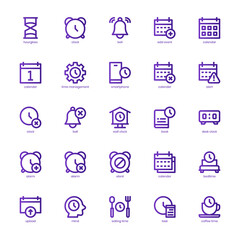 Time and Date icon pack for your website, mobile, presentation, and logo design. Time and Date icon outline design. Vector graphics illustration and editable stroke.