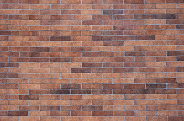 New red and brown brick wall horizontal texture. Brick wall backdrop. Stonewall wallpaper. Vintage...