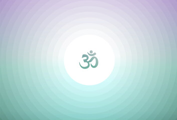 Zen meditation and calm background with circles and om sign in the center - obrazy, fototapety, plakaty