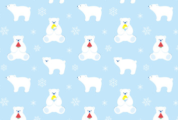 seamless pattern with polar bears for banners, cards, flyers, social media wallpapers, etc.