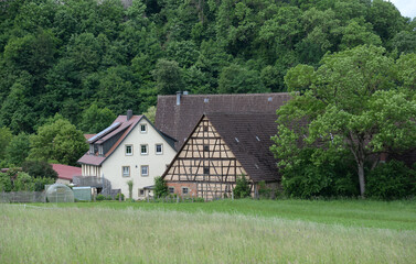 Fototapeta na wymiar Haeuser in Kirchberg an der Jagst