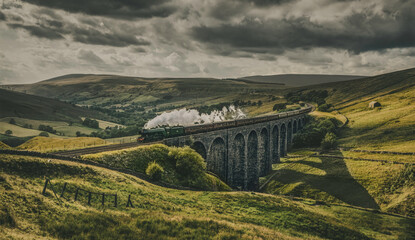 Flying Scotsman crosses Arten Gill Viaduct