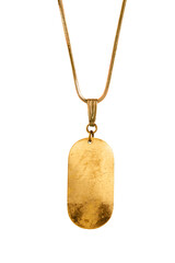 Gold necklace isolated