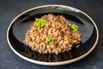 lentils with vegetables cuisine fresh healthy meal food snack diet on the table copy space food...
