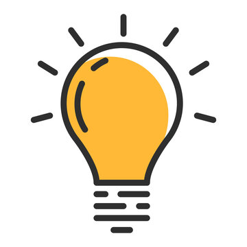 Light bulb line icon. New idea concept logo. Vector illustration