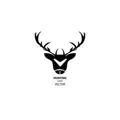 hunting caribou logo vector , animal hunting icon