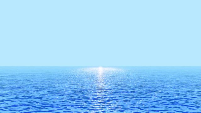 きらめく青い海-3Dアニメーション