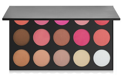 Mockup eye shadow palette isolated on white