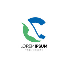 Letter C Foot Care or Ankle Logo Design Vector Icon Graphic Emblem Illustration