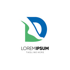 Fototapeta premium Letter D Foot Care or Ankle Logo Design Vector Icon Graphic Emblem Illustration