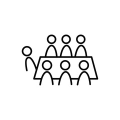 meeting icon. business presentation sign and symbol. teamwork vector illustration.