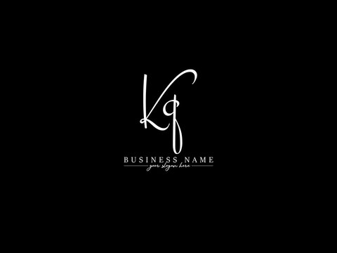 Signature KQ Logo Icon Vector, Black Kq qk Signature Letter Logo Image Design With New Stylish Letter Symbol For Brand
