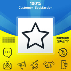 Stars vector glyph color icon. With yellow and blue background option