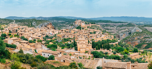 alquezar is a medieval town located at huesca province, Spain - obrazy, fototapety, plakaty