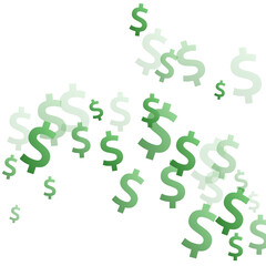 Green dollar symbols scatter currency vector