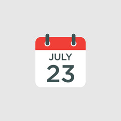 calendar - July 23 icon illustration isolated vector sign symbol