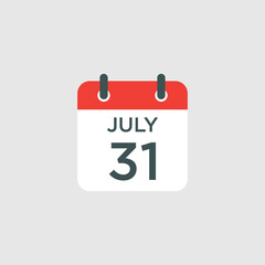calendar - July 31 icon illustration isolated vector sign symbol
