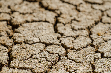 Dry cracked soil in desert land