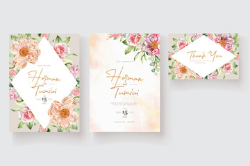 watercolor summer floral and leaves background card set