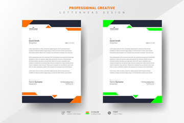 Obraz premium Professional creative letterhead design template