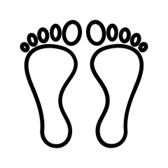 Black line icon for Foot