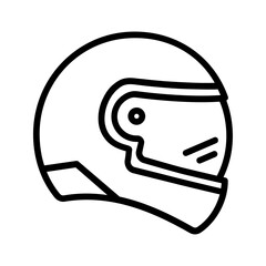 Black line icon for Helmet