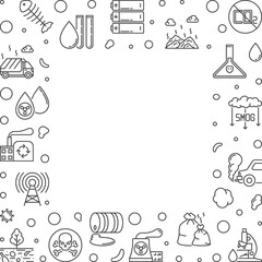 Obraz premium Environment Pollution vector concept outline square minimal frame