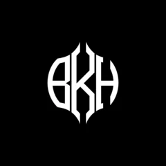 Deurstickers AKH letter logo. AKH best black background vector image. AKH Monogram logo design for entrepreneur and business. © image