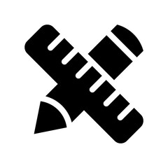 Obraz premium Pencil And Ruler Icon Vector Symbol Design Illustration