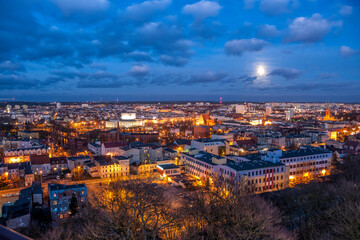 Fototapeta na wymiar Panorama of Bydgoszcz from the water tower. Bydgoszcz, Kuyavian-Pomeranian Voivodeship, Poland.