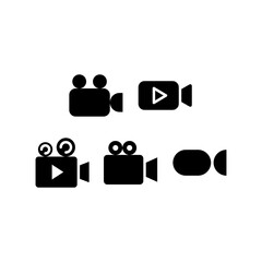 Video Camera Icon Set Vector Symbol Design Illustration