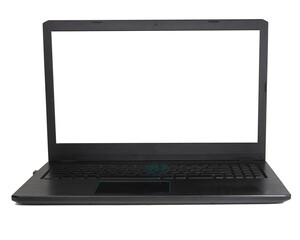 Black laptop pc isolated on the white background