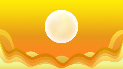 満月又は太陽の風景