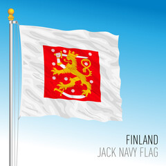 Finland official Navy Jack flag, Republic of Finland, European Union, vector illustration