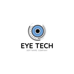 Eye tech logo design vector illustration