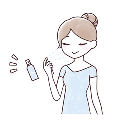 化粧水でスキンケアをする女性1