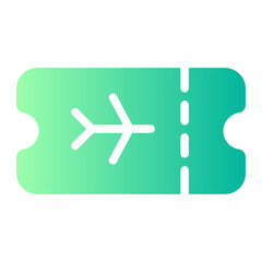 airplane ticket gradient icon