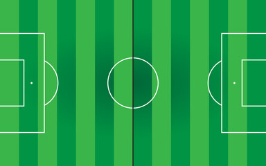 football field vector with white lines and green field