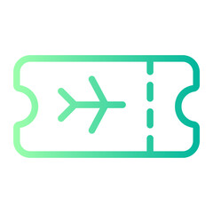 airplane ticket gradient icon