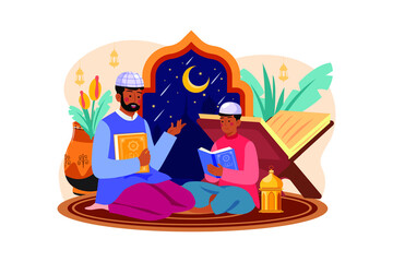 Eid Al-adha Illustration concept. Flat illustration isolated on white background