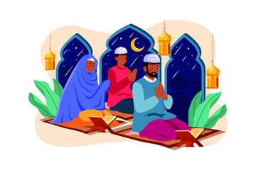 Eid Al-adha Illustration concept. Flat illustration isolated on white background