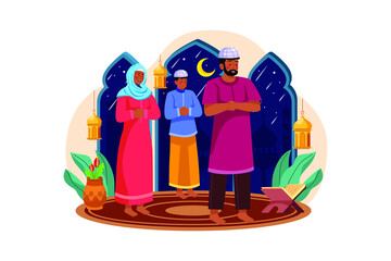 Eid Al-adha Illustration concept. Flat illustration isolated on white background