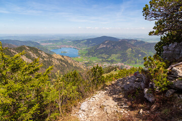 Fototapeta na wymiar HIke to the Brecherspitze peak in upper Bavaria, Germany