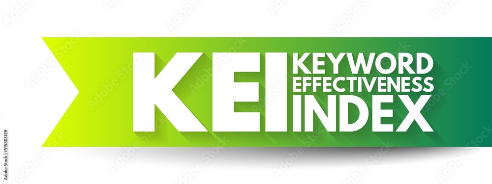 Poster kei keyword effectiveness index - compares the count result with the number of competing web pages t