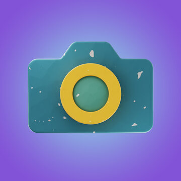 Premium camera Multimedia User Interface application icon 3d rendering on isolated background