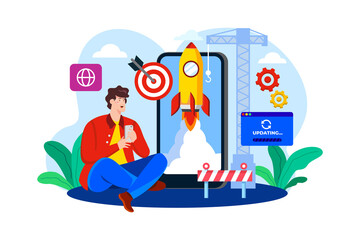 Application Developer flat illustration concept on white background