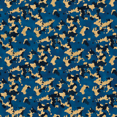 Watercolor-Dyed Effect Textured Camouflage Pattern